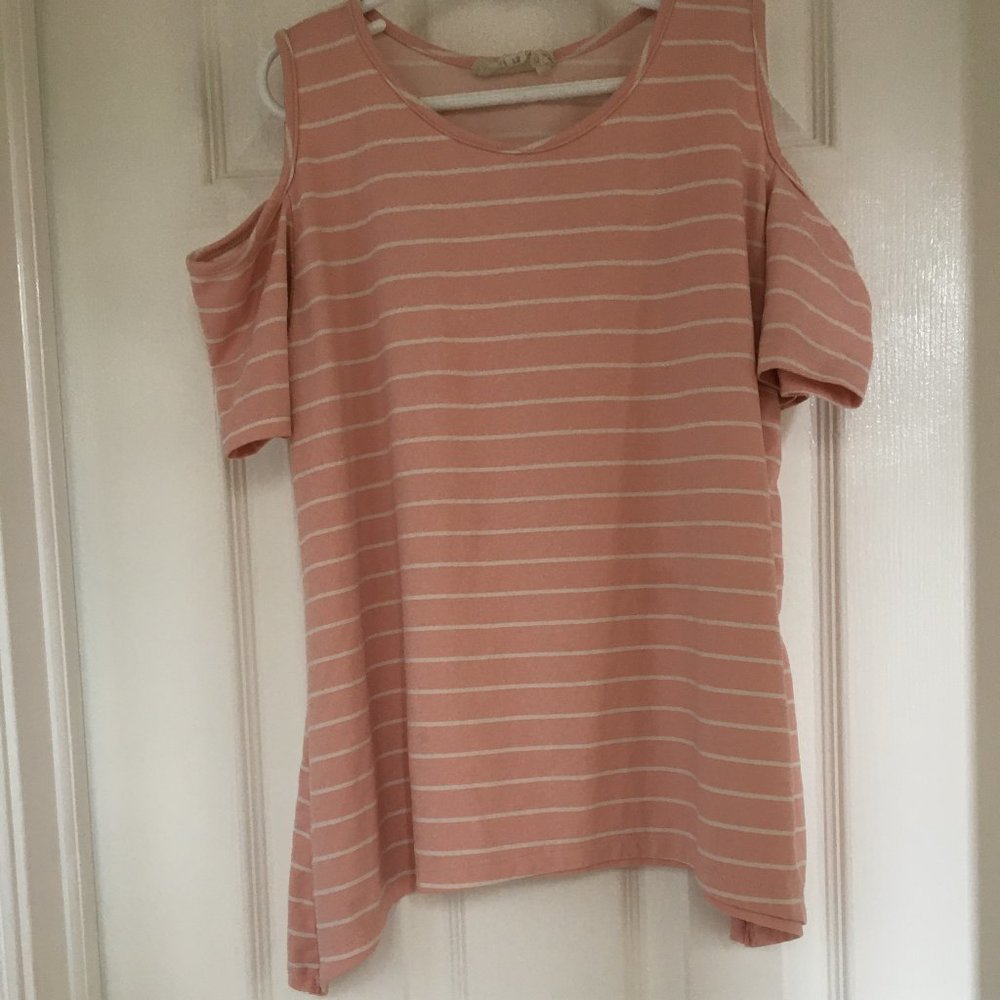 Girls Cold Shoulder Striped Shirt